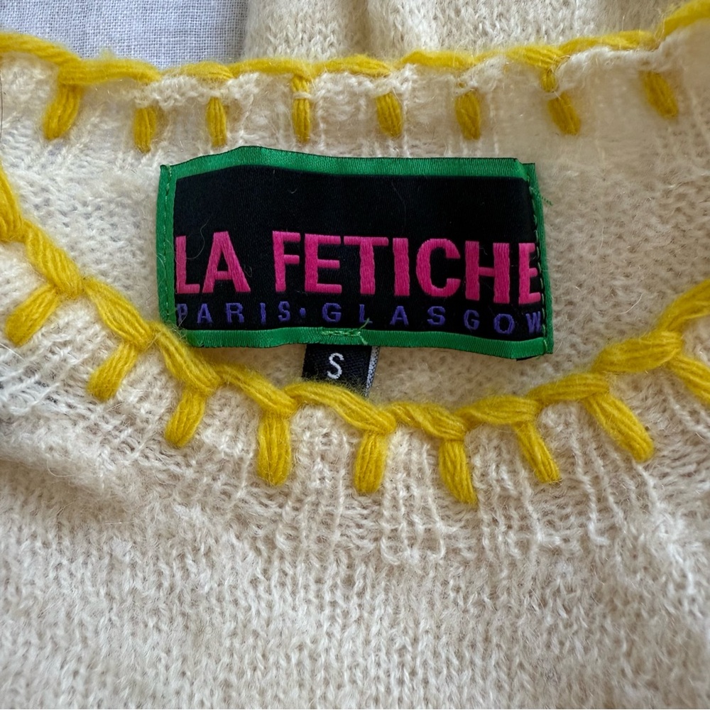 La Fetiche Wool Contrast Stitch Sweater - Picture 3 of 10